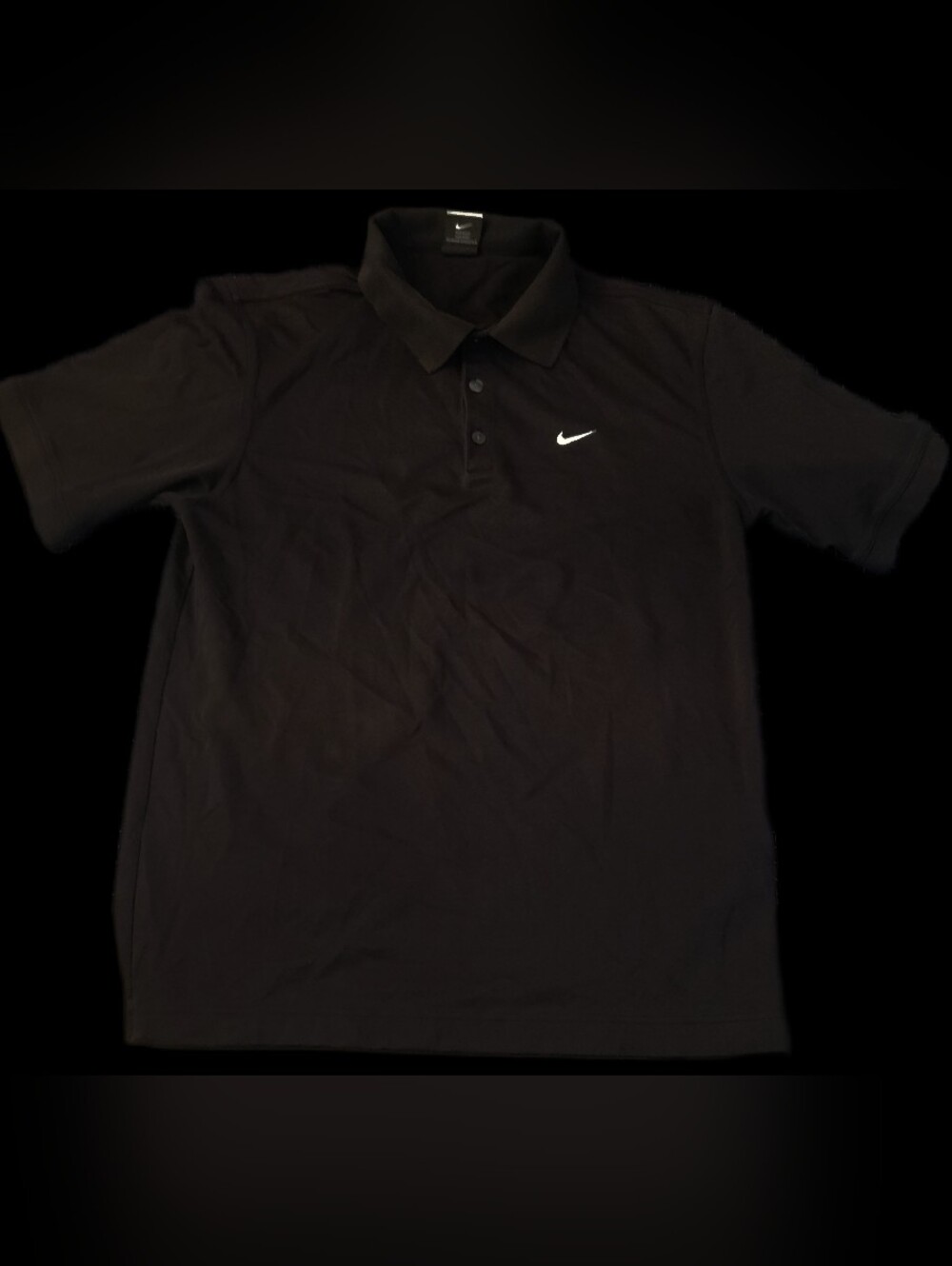 #MC37 Nike Black Polo with White Swoosh Accent